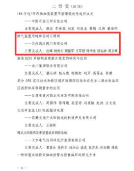 兰高阀门荣获第十三届全省职工优秀技术创新成果二等奖 兰高阀门荣获第十三届全省职工优秀技术创新成果二等奖
