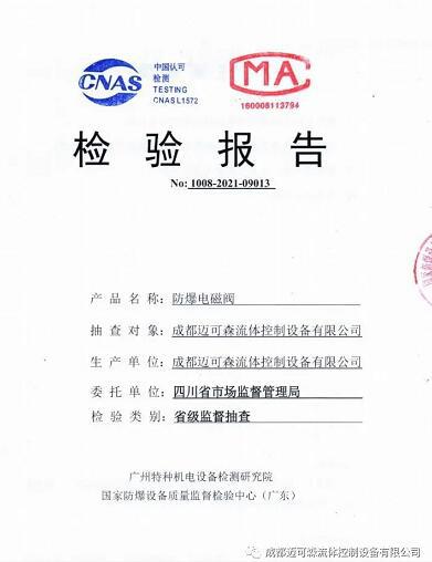 产品质量监督抽查检验报告 产品质量监督抽查检验报告