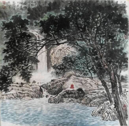 乔领国画《山居幽赏》 乔领国画《山居幽赏》