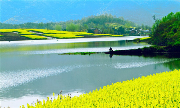 汉中油菜花山水相映